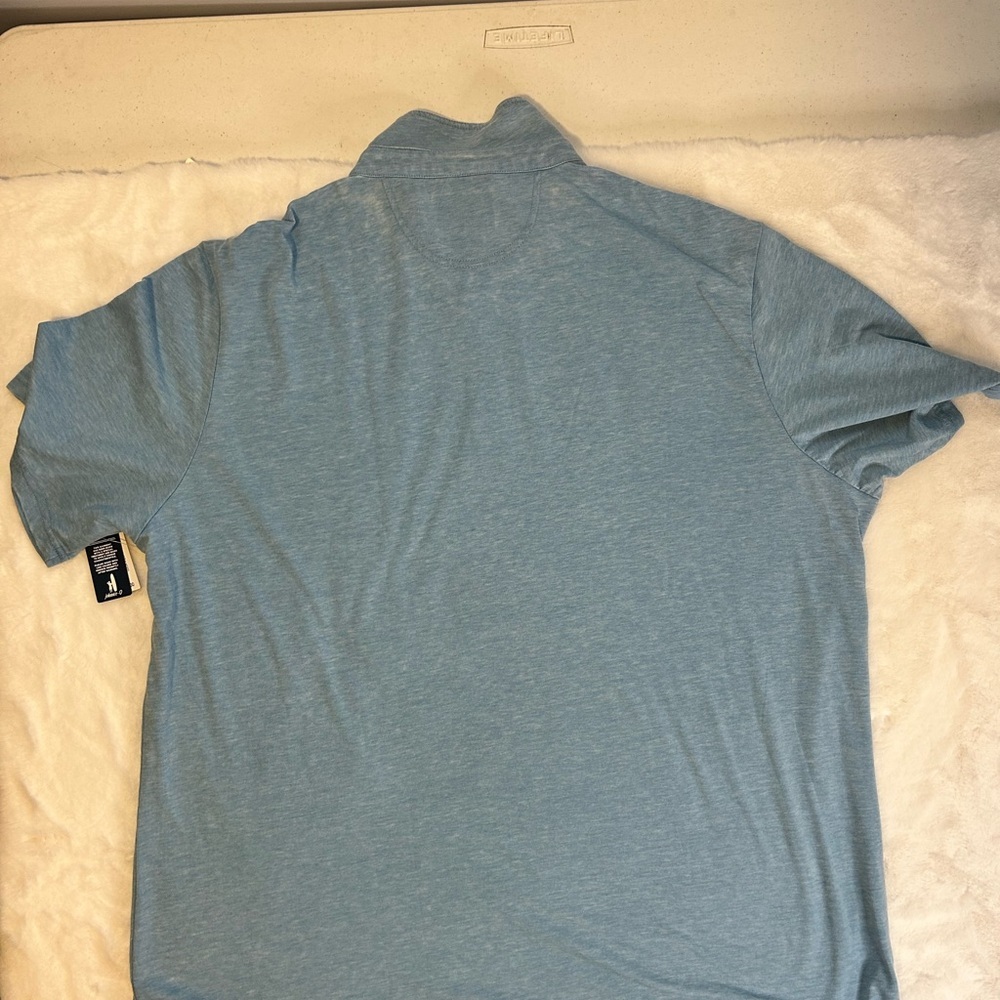 Johnnie-O Blue Henley Polo Shirt Short Sleeve Pocket Golf Men XL - Picture 10 of 11